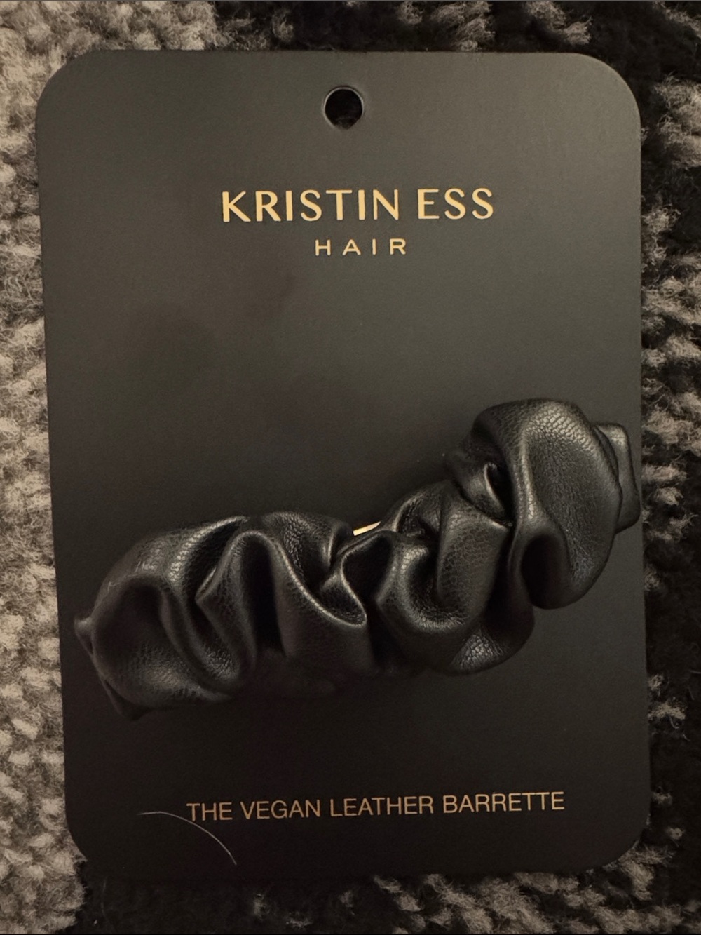 Black Vegan Leather Barrette NEW 🏷️